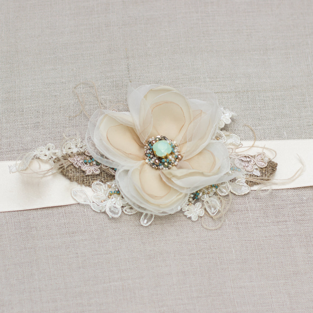 Champagne bridal outlet belt