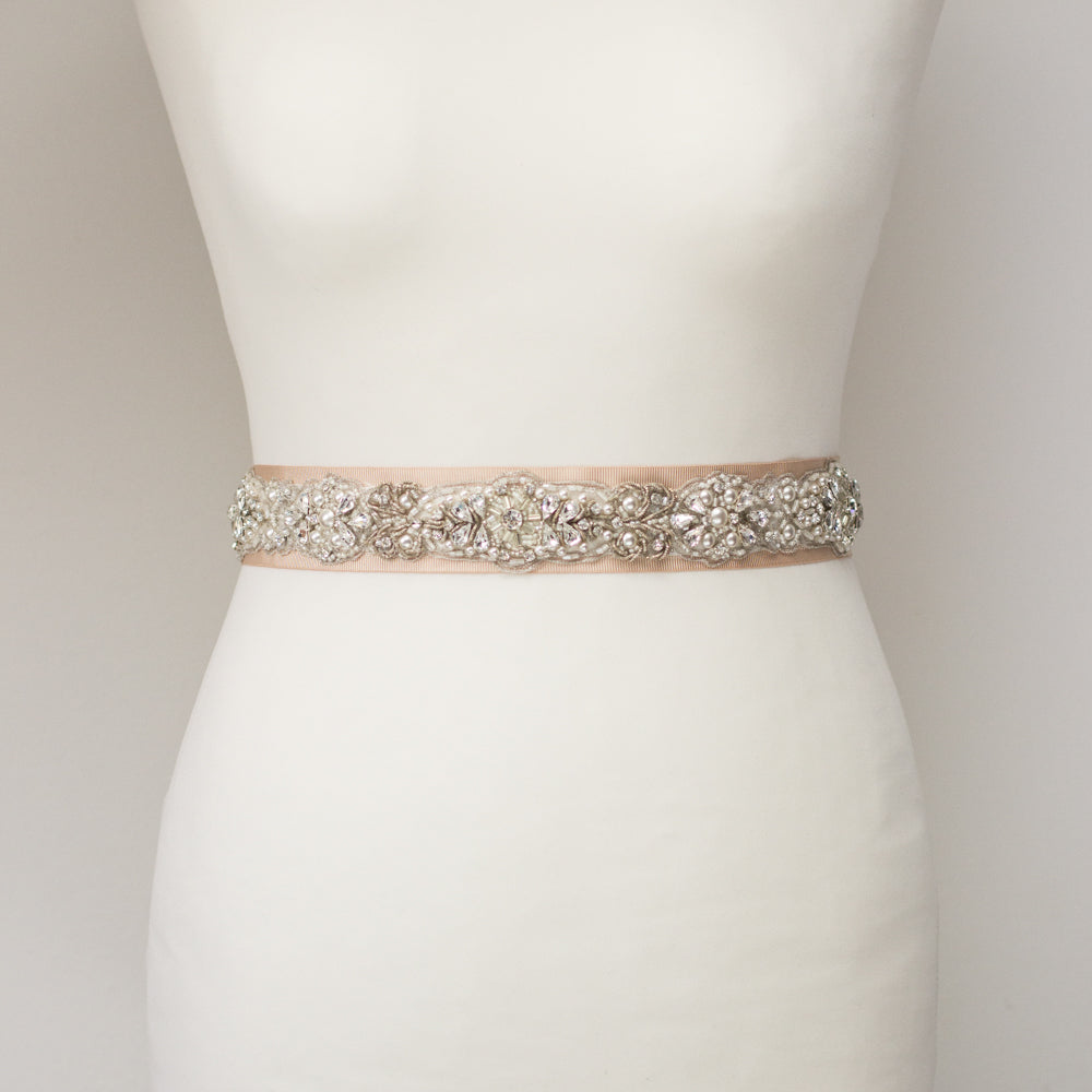 Crystal bridal belt, wedding sash S-242/14