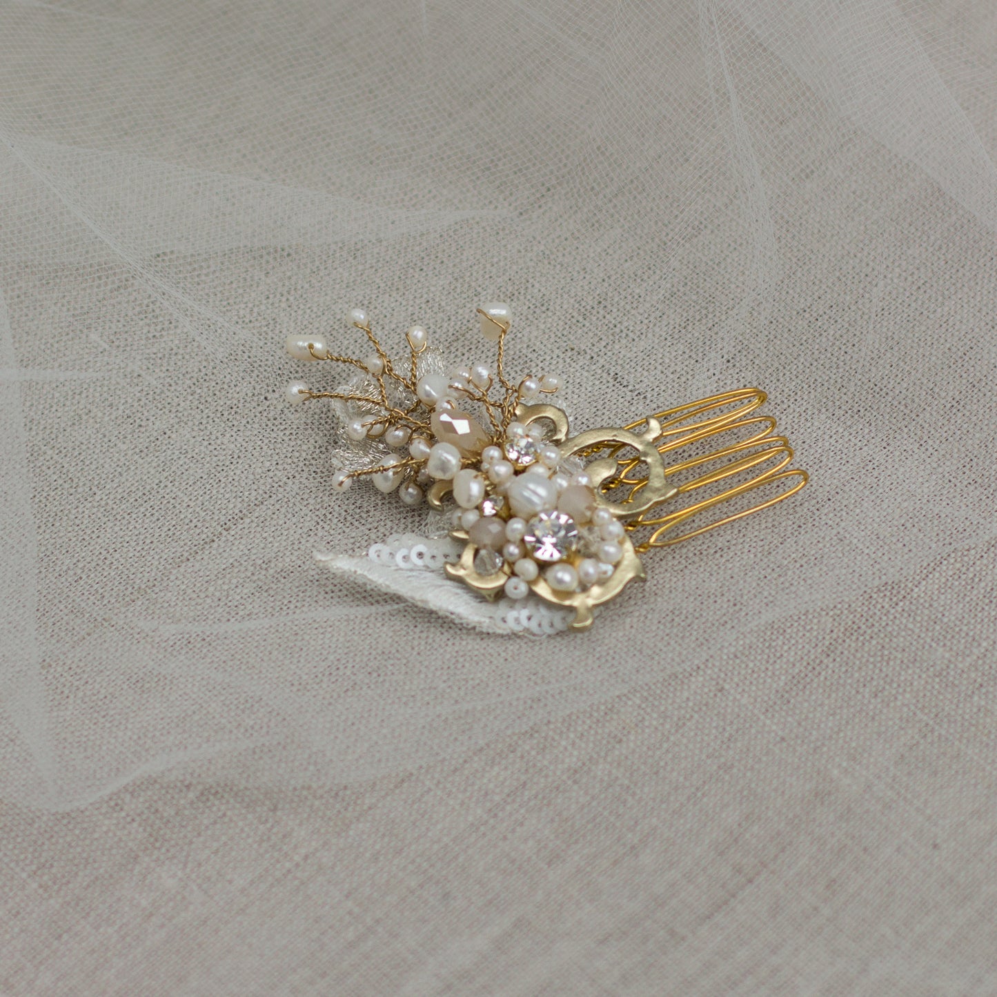 buy online Pearl hairpiece, Gold hairpiece, Handmade Wedding hair accessories, Bridal hair comb, Pearl Wedding headpiece, Gold fascinator, Wedding fascinator, Bridal boutique