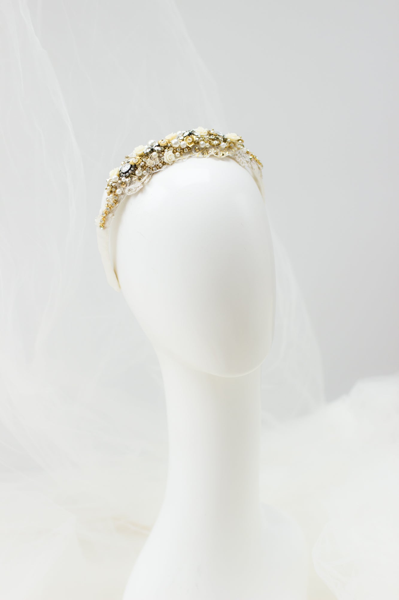 Handmade wedding accessories. Gold headband. Crystal headband. Bridal headpiece. Wedding hair accessories. Rhinestone hairpiece. Head fascinator. Lace headband. online bridal boutique.