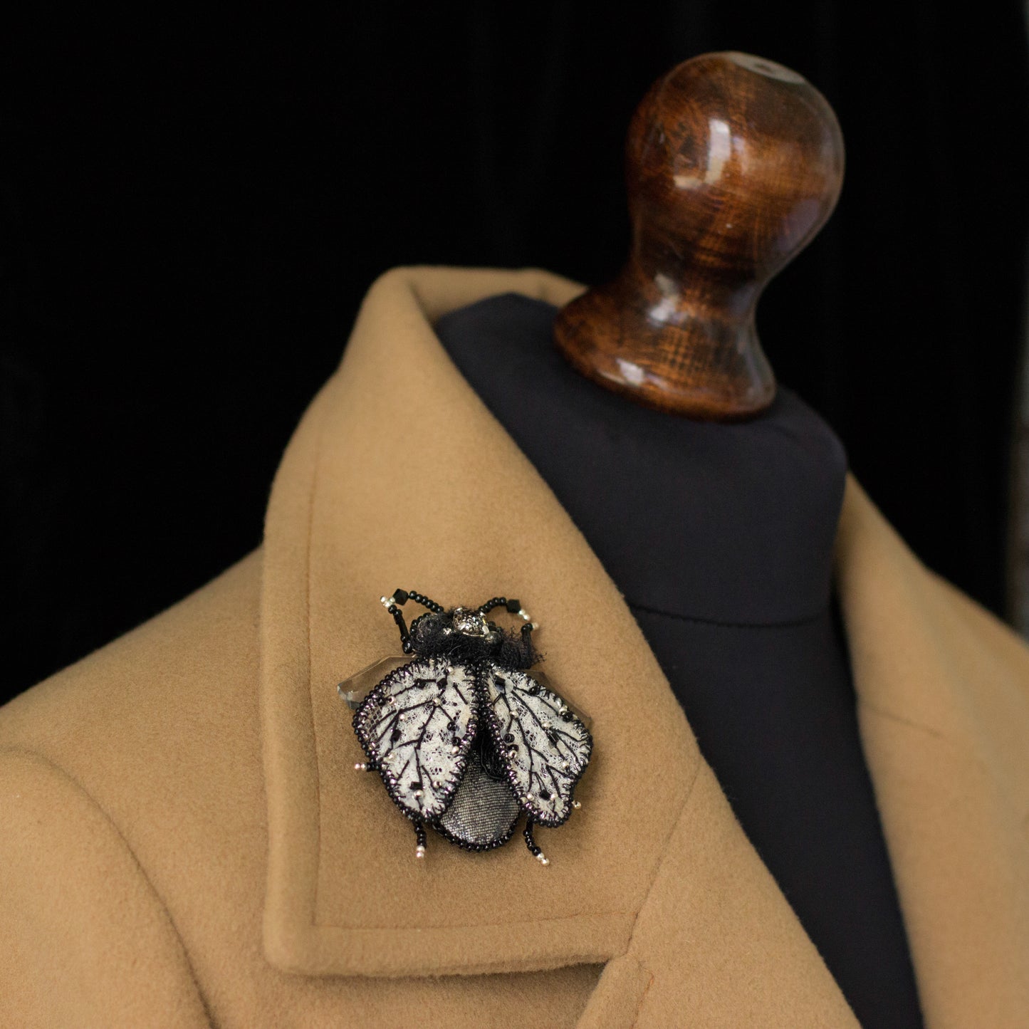 OOAK brooch. Handmade jewelry. Gray black Brooch.  Pin for woman. Gift Idea. Online store. Bijoux. 