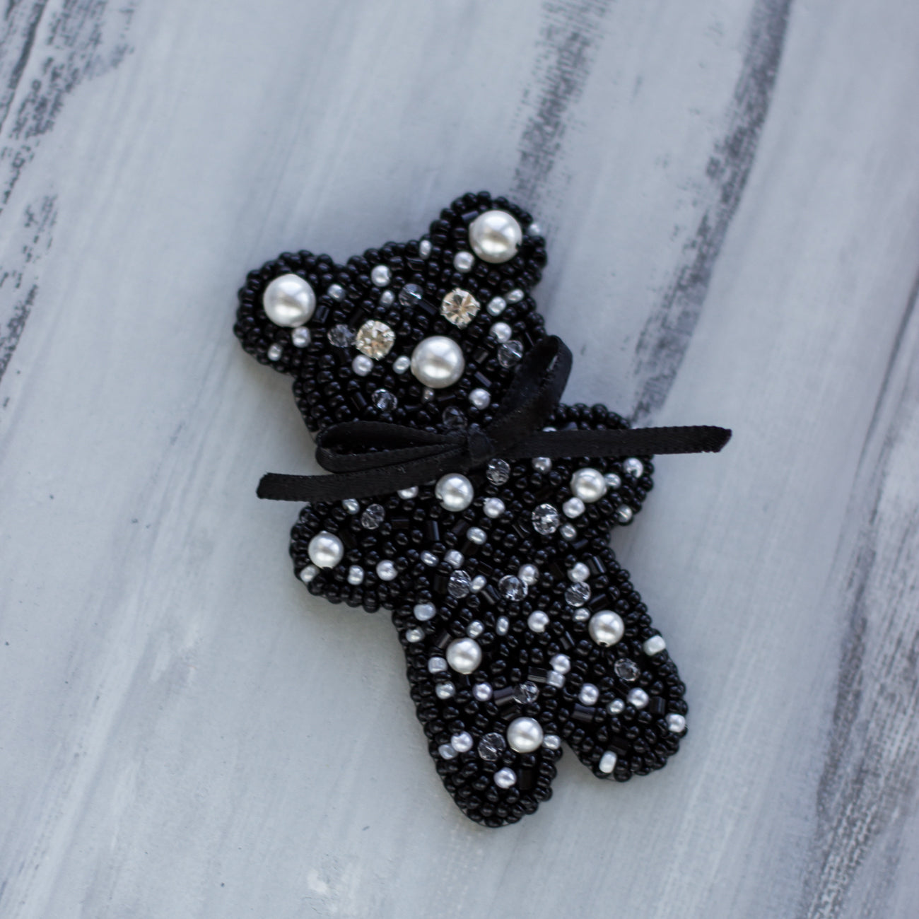 Shop women's jewelry at LeFlowers Bijouterie to discover unique handmade pieces for your wardrobe.  Playful black bear brooch.  Teddy bear accessories. Unique brooch.  Kids accessories. Brooch for kids Gift idea. Handmade bear brooch. 