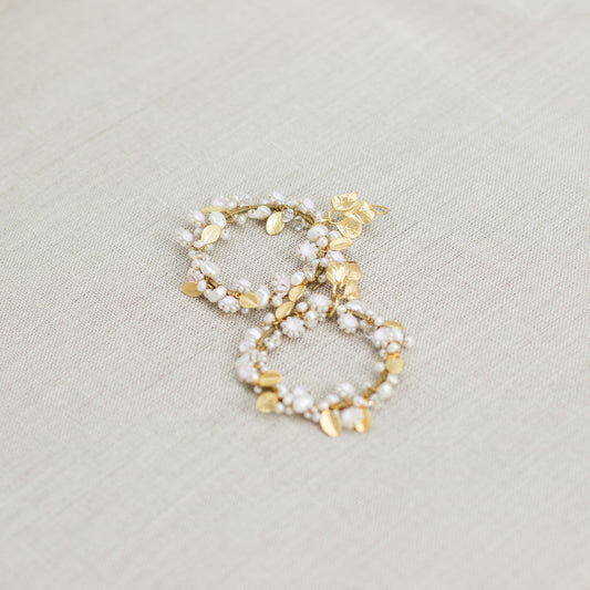 Pearl Hoop earrings. Wedding earrings. Bridal jewelry. Round Pearl earrings. Handmade jewelry. Woman fashion bijouterie. OOAK accessories